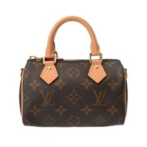 Louis Vuitton Monogram Nano Speedy Brown Canvas Shoulder Bag